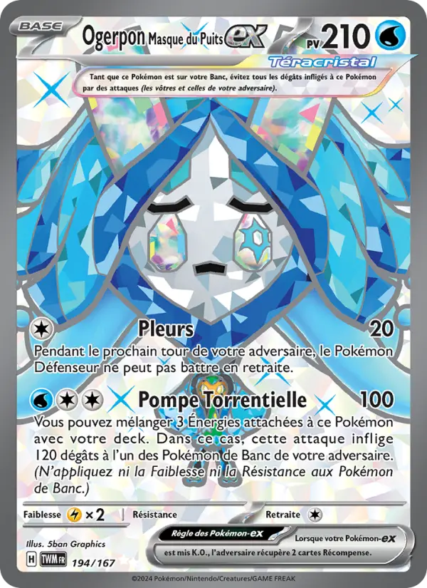 Carte Pokemon 194/167 Ogerpon Masque du Puits-ex | LorenZone