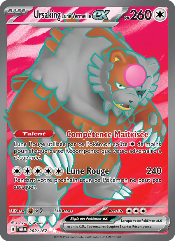 Carte Pokemon 202/167 Ursaking Lune Vermeille-ex | LorenZone