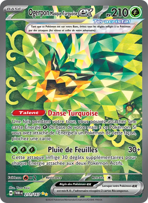 Carte Pokemon 211/167 Ogerpon Masque Turquoise-ex Illustration Spéciale Rare | LorenZone