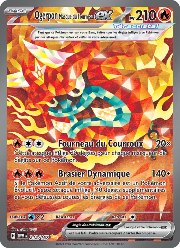 Carte Pokemon 212/167 Ogerpon Masque du Fourneau-ex Illustration Spéciale Rare | LorenZone