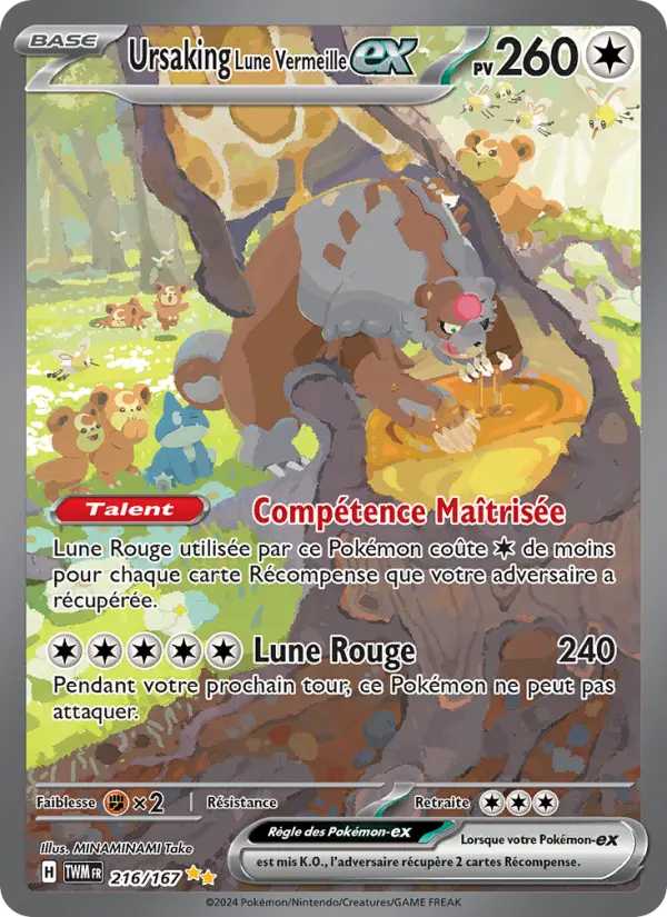 Carte Pokemon 216/167 Ursaking Lune Vermeille-ex Illustration Spéciale Rare | LorenZone