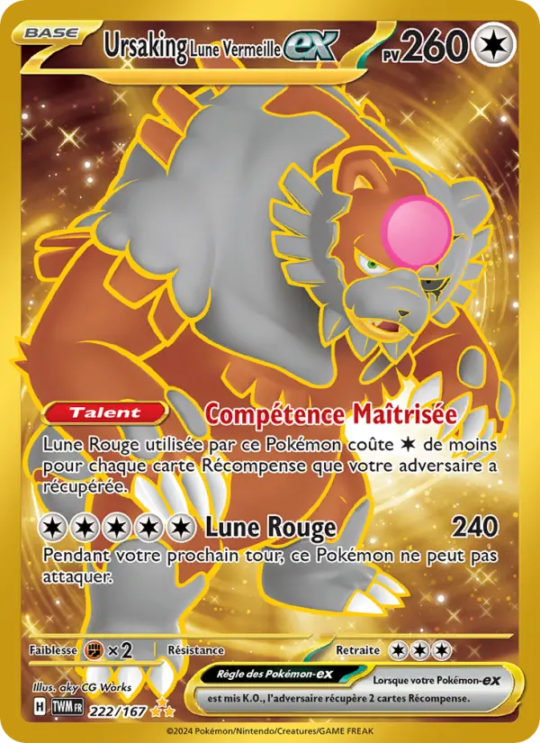 Carte Pokemon 222/167 Ursaking Lune Vermeille-ex Hyper Rare | LorenZone