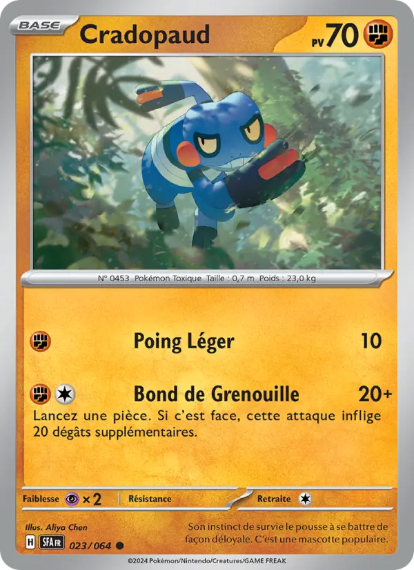 Carte Pokemon 023/064 Cradopaud | LorenZone