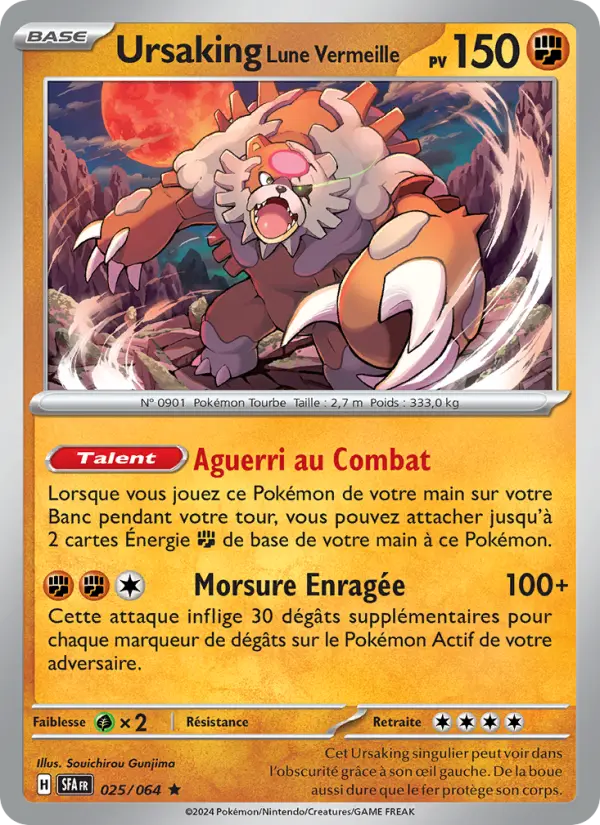 Carte Pokemon 025/064 Ursaking Lune Vermeille Holo | LorenZone