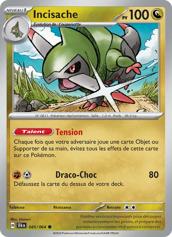 Carte Pokemon 045/064 Incisache | LorenZone