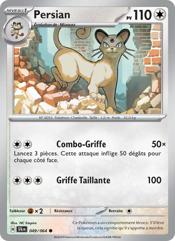 Carte Pokemon 049/064 Persian | LorenZone