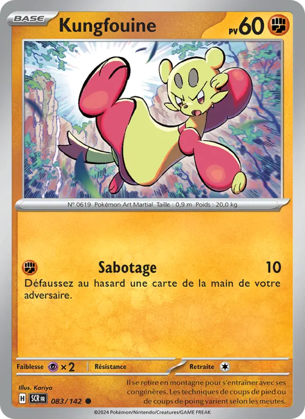 Carte Pokemon 083/142 Kungfouine | LorenZone
