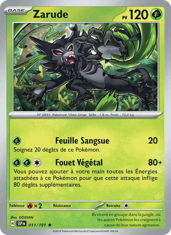 Carte Pokemon 011/191 Zarude Reverse | LorenZone