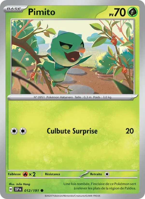 Carte Pokemon 012/191 Pimito Reverse | LorenZone