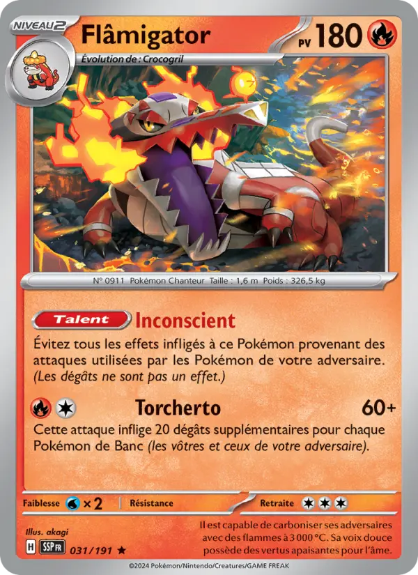 Carte Pokemon 031/191 Flâmigator Reverse | LorenZone