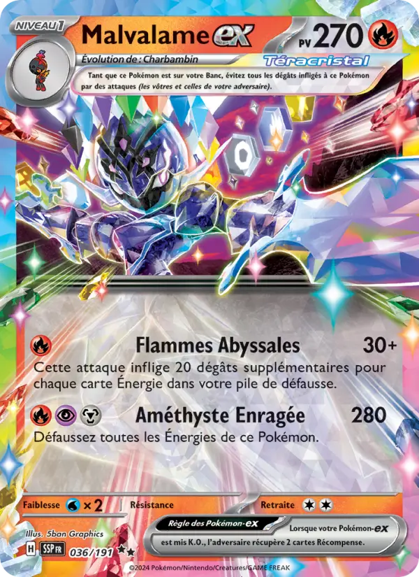 Carte Pokemon 036/191 Malvalame-ex Holo | LorenZone