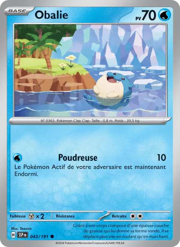 Carte Pokemon 043/191 Obalie Reverse | LorenZone