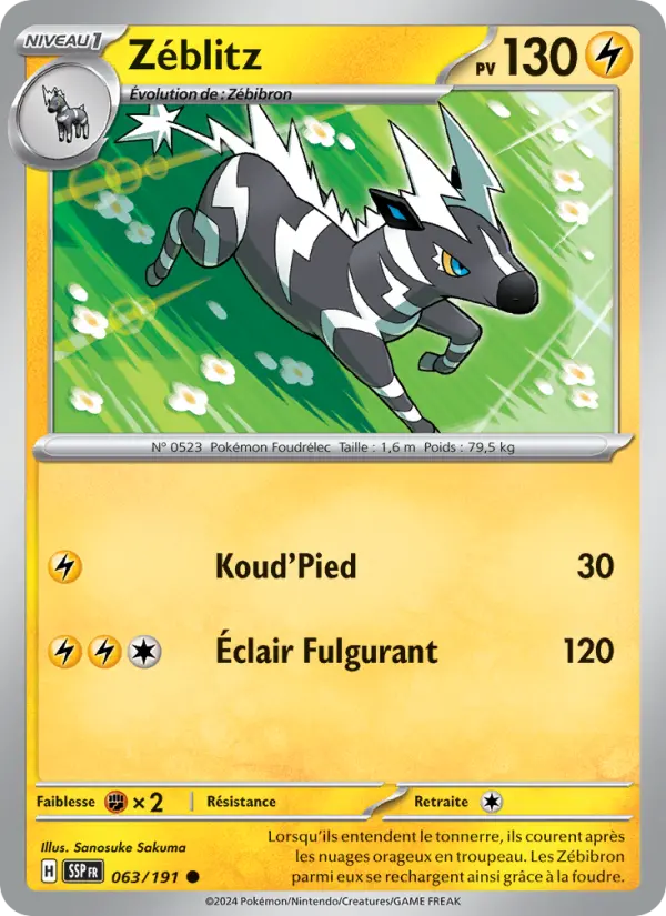 Carte Pokemon 063/191 Zéblitz Reverse | LorenZone