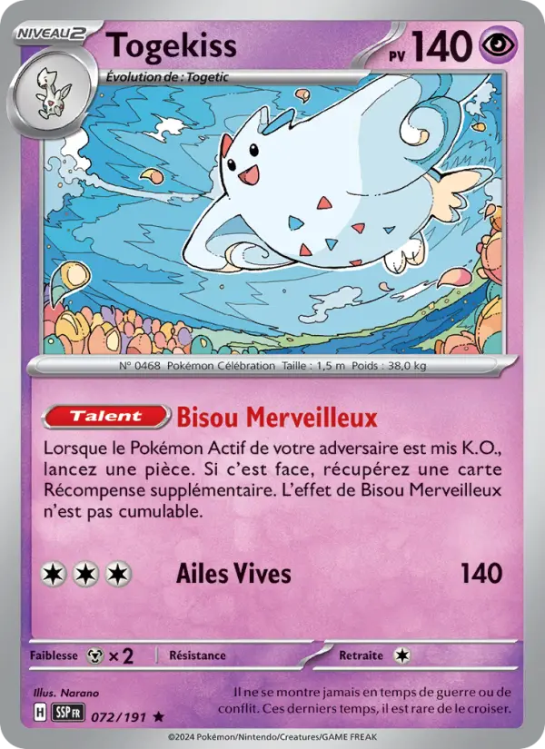 Carte Pokemon 072/191 Togekiss Reverse | LorenZone