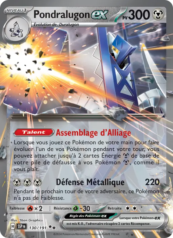 Carte Pokemon 130/191 Pondralugon-ex Holo | LorenZone