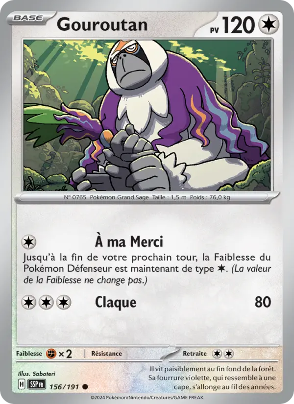 Carte Pokemon 156/191 Gouroutan Reverse | LorenZone