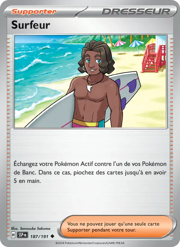 Carte Pokemon 187/191 Surfeur Reverse | LorenZone