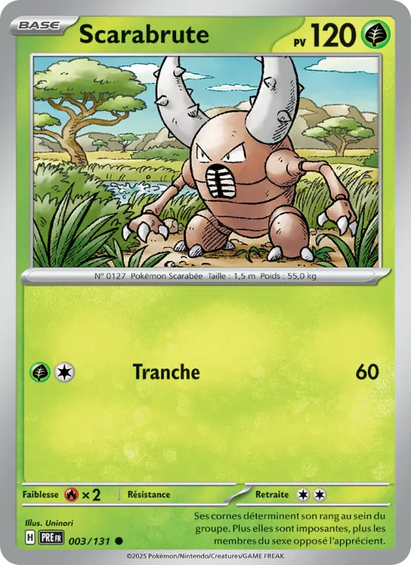 Carte Pokemon 003/131 Scarabrute | LorenZone