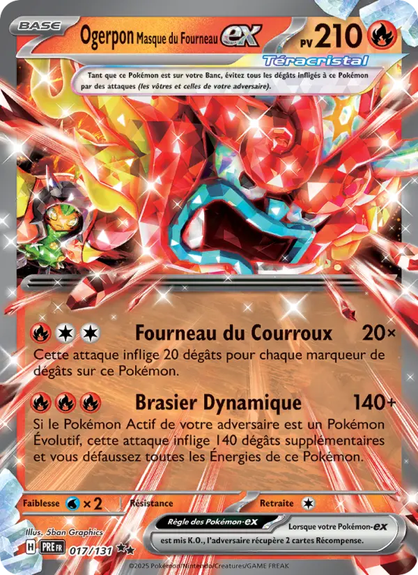 Carte Pokemon 017/131 Ogerpon Masque du Fourneau-ex Holo | LorenZone