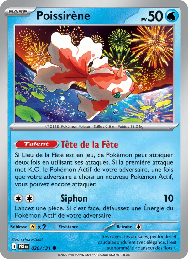 Carte Pokemon 020/131 Poissirène | LorenZone