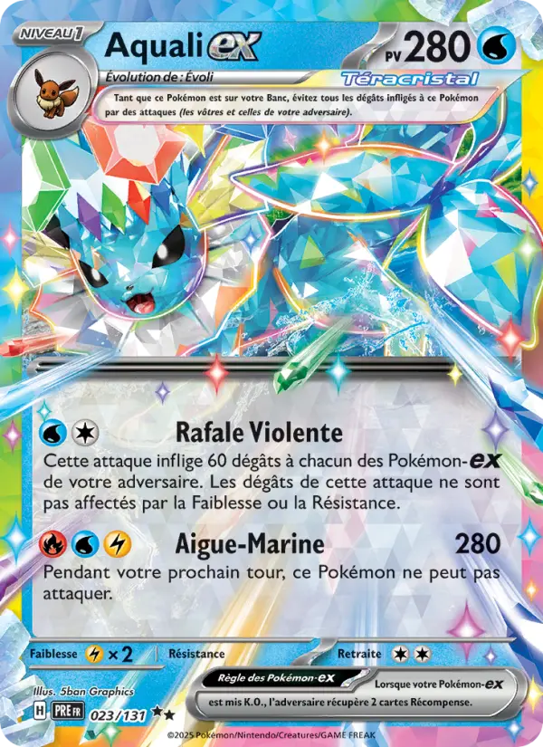 Carte Pokemon 023/131 Aquali-ex Holo | LorenZone