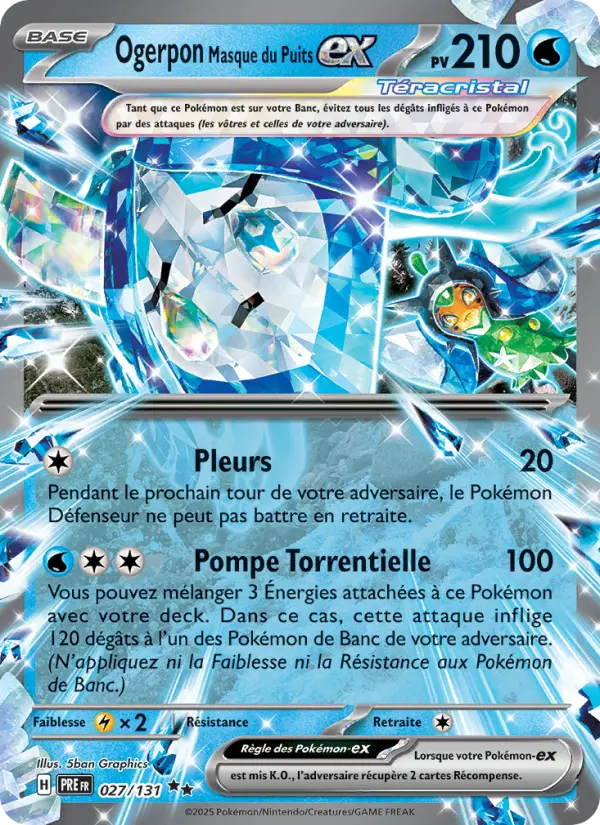 Carte Pokemon 027/131 Ogerpon Masque du Puits-ex Holo | LorenZone