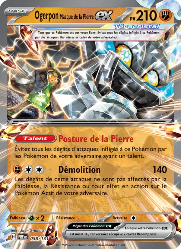 Carte Pokemon 058/131 Ogerpon Masque de la Pierre-ex Holo | LorenZone