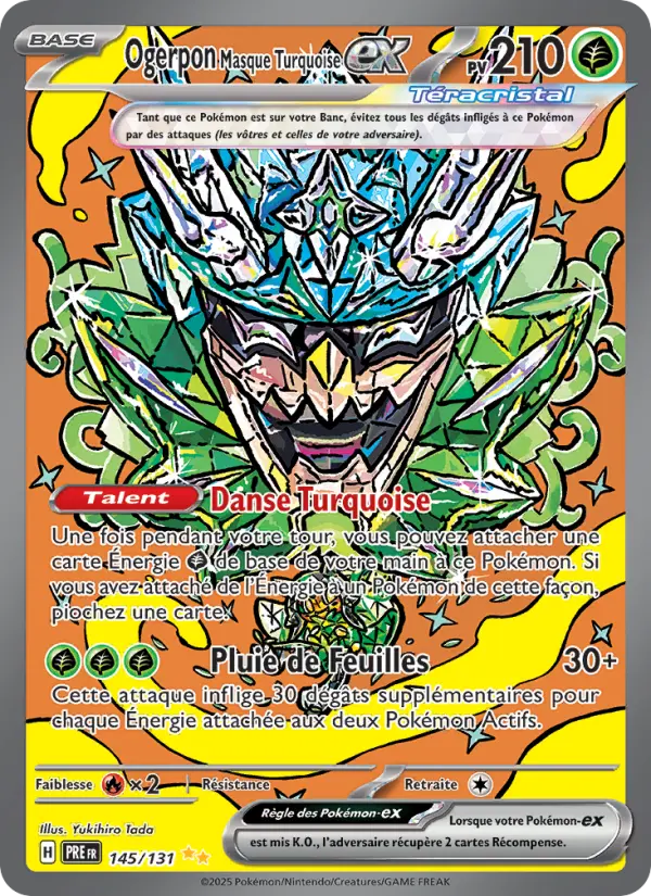 Carte Pokemon 145/131 Ogerpon Masque Turquoise-ex Illustration Spéciale Rare | LorenZone