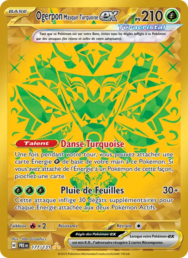 Carte Pokemon 177/131 Ogerpon Masque Turquoise-ex Hyper Rare | LorenZone