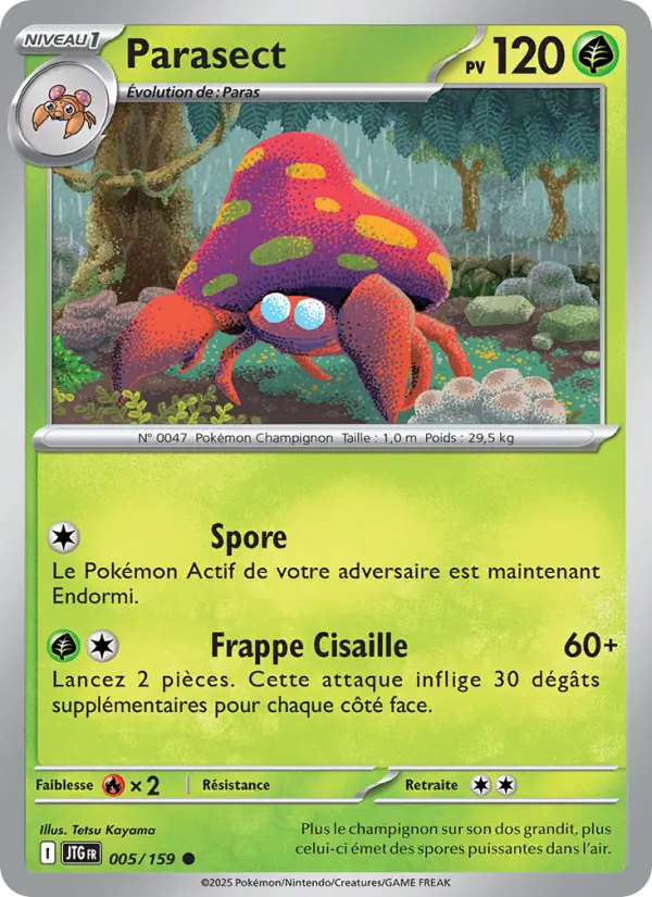 Carte Pokemon 005/159 Parasect Reverse | LorenZone