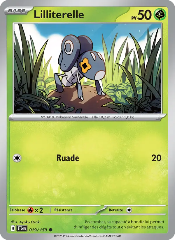 Carte Pokemon 019/159 Lilliterelle Reverse | LorenZone