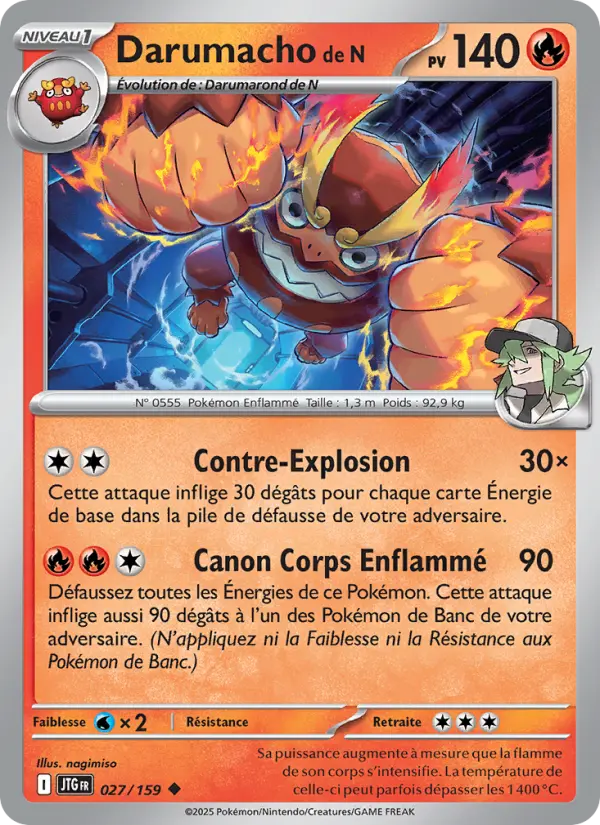 Carte Pokemon 027/159 Darumacho de N Reverse | LorenZone