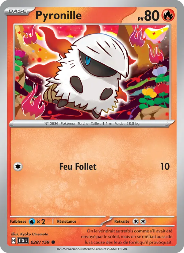 Carte Pokemon 028/159 Pyronille Reverse | LorenZone