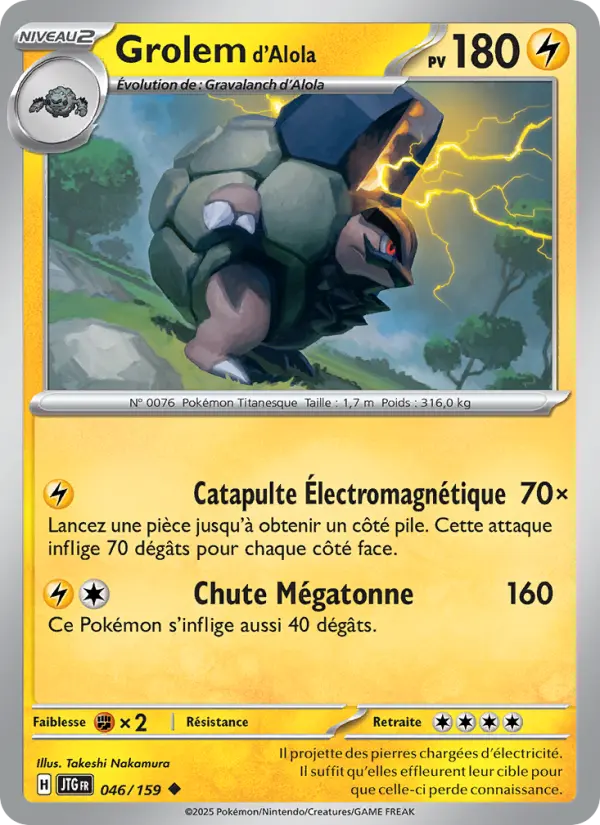Carte Pokemon 046/159 Grolem d'Alola Reverse | LorenZone
