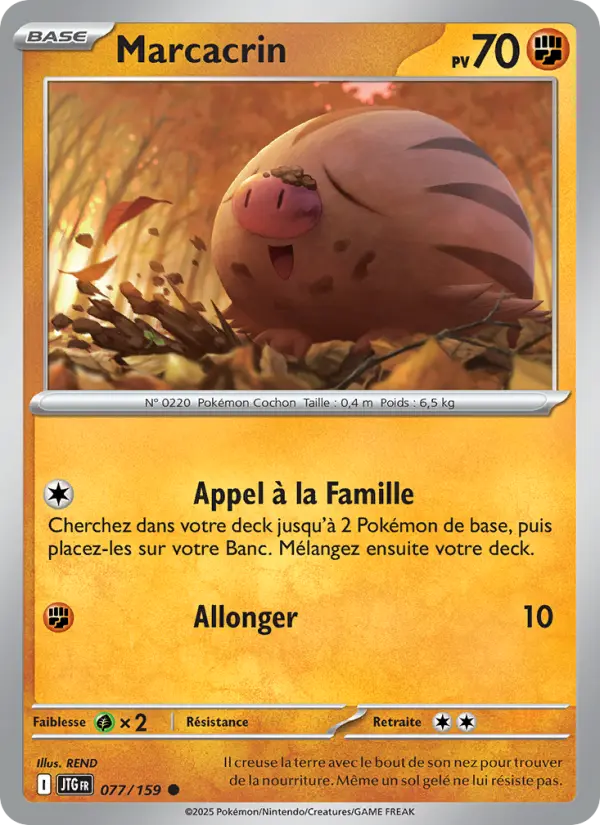 Carte Pokemon 077/159 Marcacrin Reverse | LorenZone