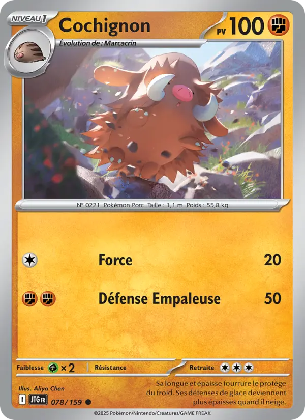 Carte Pokemon 078/159 Cochignon Reverse | LorenZone