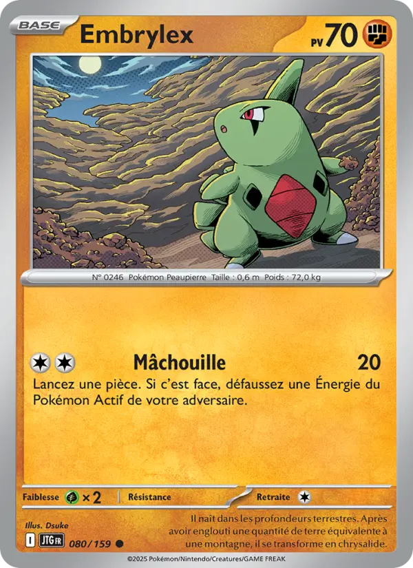 Carte Pokemon 080/159 Embrylex Reverse | LorenZone