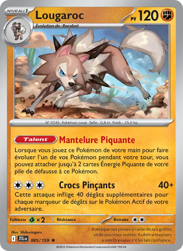 Carte Pokemon 085/159 Lougaroc Reverse | LorenZone