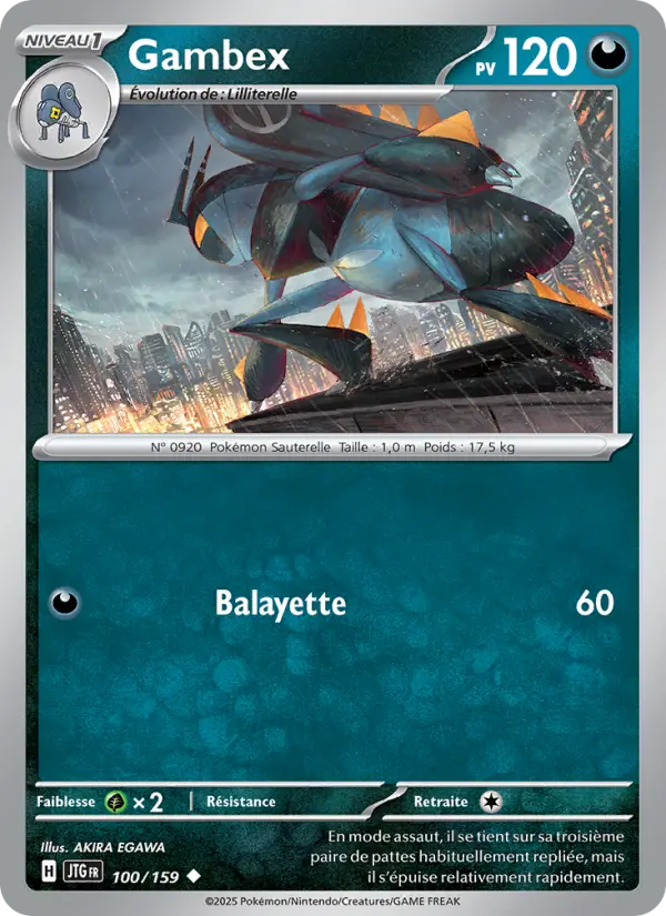 Carte Pokemon 100/159 Gambex Reverse | LorenZone