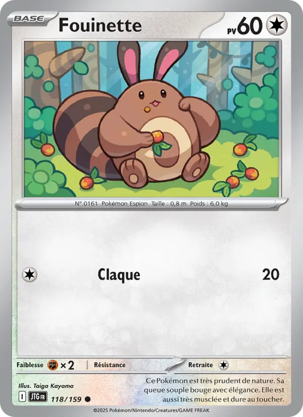 Carte Pokemon 118/159 Fouinette Reverse | LorenZone