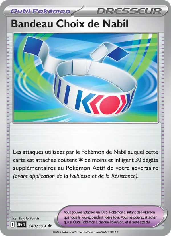 Carte Pokemon 148/159 Bandeau Choix de Nabil Reverse | LorenZone