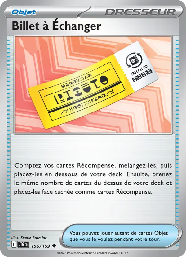 Carte Pokemon 156/159 Billet à Échanger Reverse | LorenZone