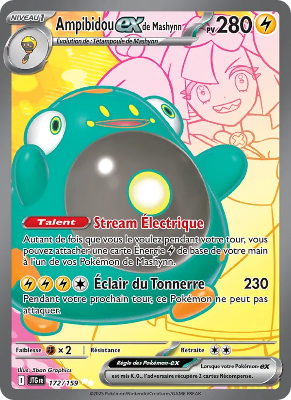 Carte Pokemon 172/159 Ampibidou-ex de Mashynn Holo | LorenZone