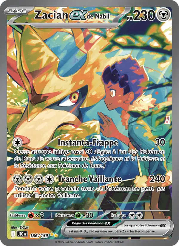 Carte Pokemon 186/159 Zacian-ex de Nabil Illustration Spéciale Rare | LorenZone
