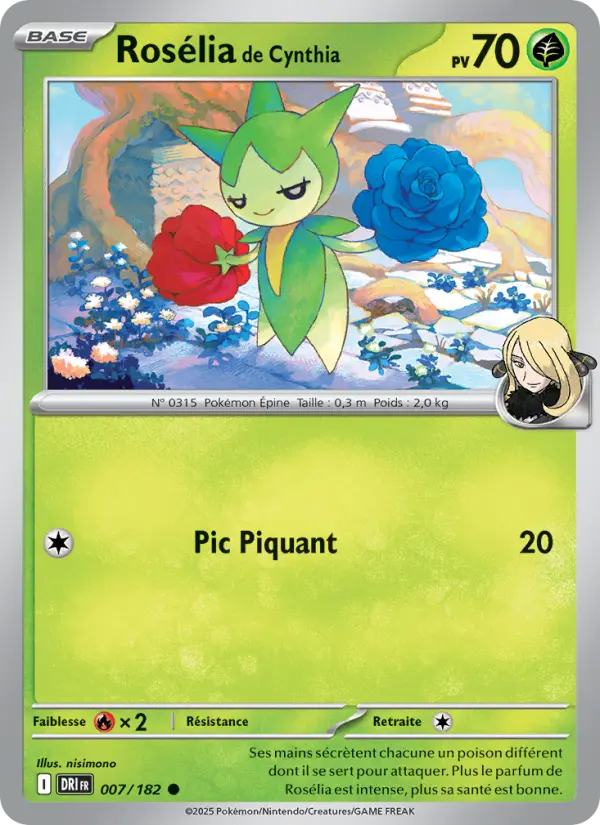 Carte Pokemon 007/182 Rosélia de Cynthia Reverse | LorenZone