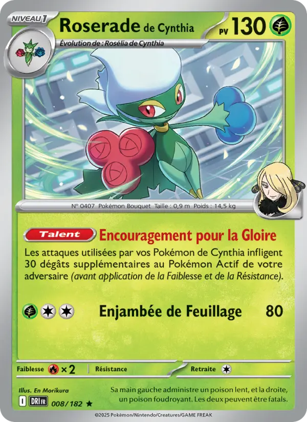Carte Pokemon 008/182 Roserade de Cynthia Reverse | LorenZone