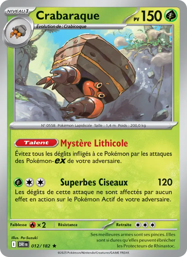 Carte Pokemon 012/182 Crabaraque Reverse | LorenZone