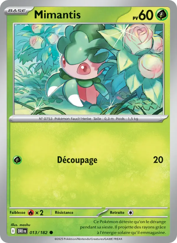 Carte Pokemon 013/182 Mimantis Reverse | LorenZone