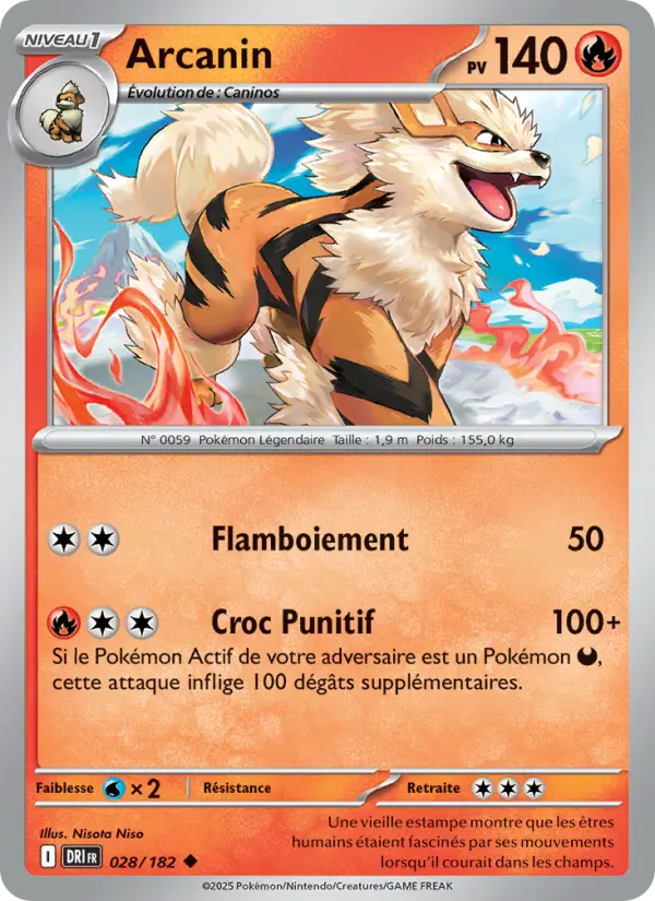 Carte Pokemon 028/182 Arcanin Reverse | LorenZone
