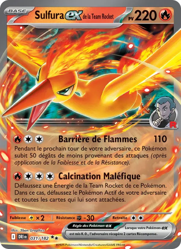 Carte Pokemon 031/182 Sulfura EX de la Team Rocket | LorenZone